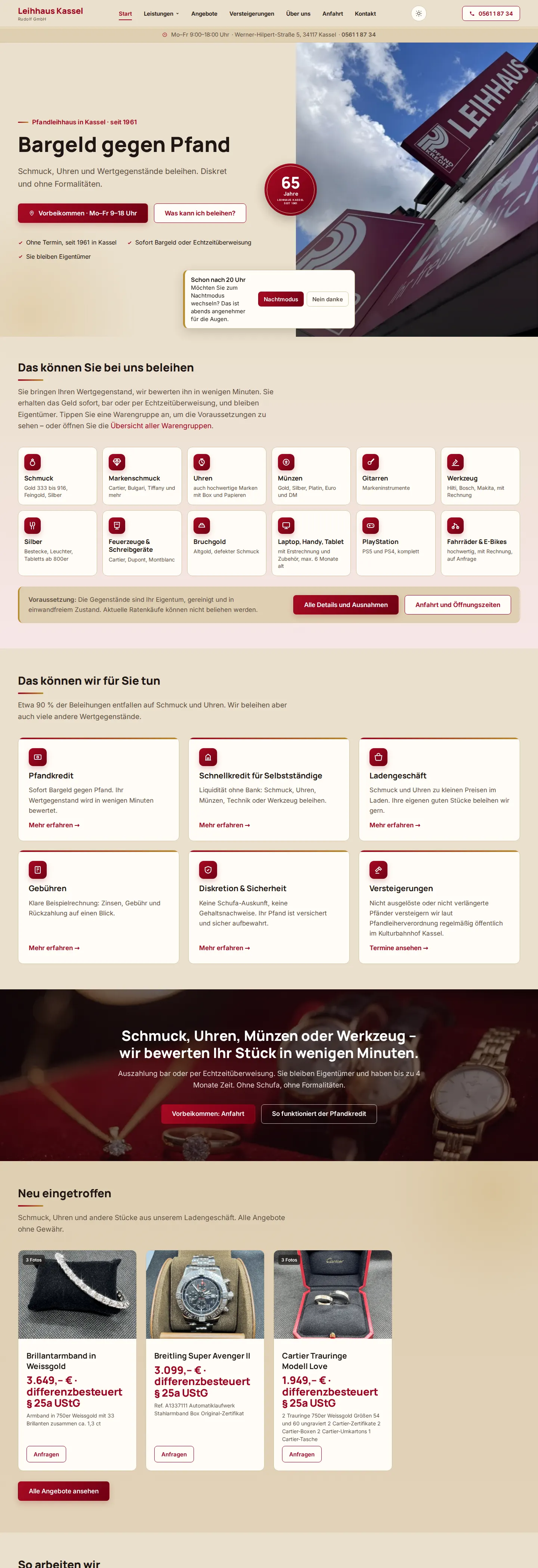 Neue Website leihhaus-kassel.de