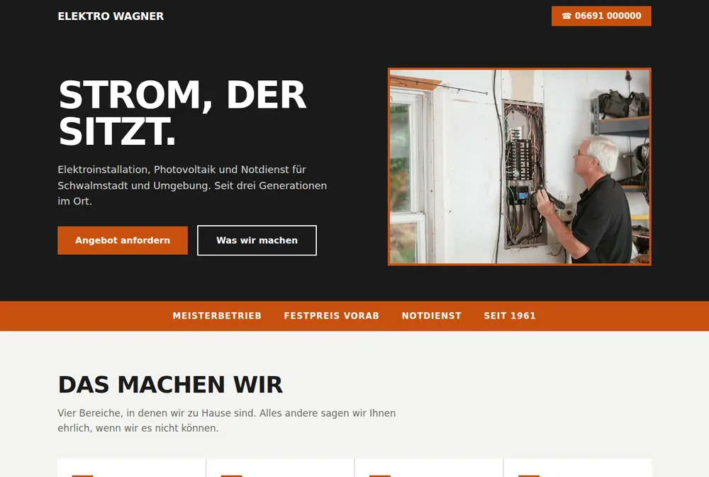 Vorlage für Handwerksbetriebe: alles Wichtige auf einer Seite